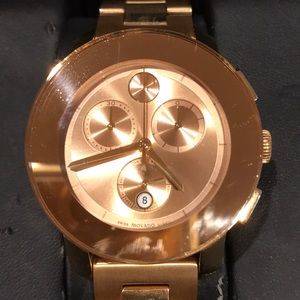 Movado rose gold bold wristwatch